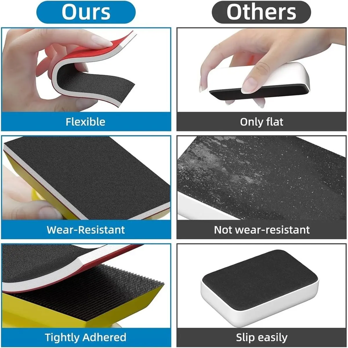 【UPGRADED VERSION】25PCS Sanding Sponge Set 80-3000 Grit, Reusable 3x4 Inch Wet Dry Foam Sanding Blocks for Wood,Furniture, Metal