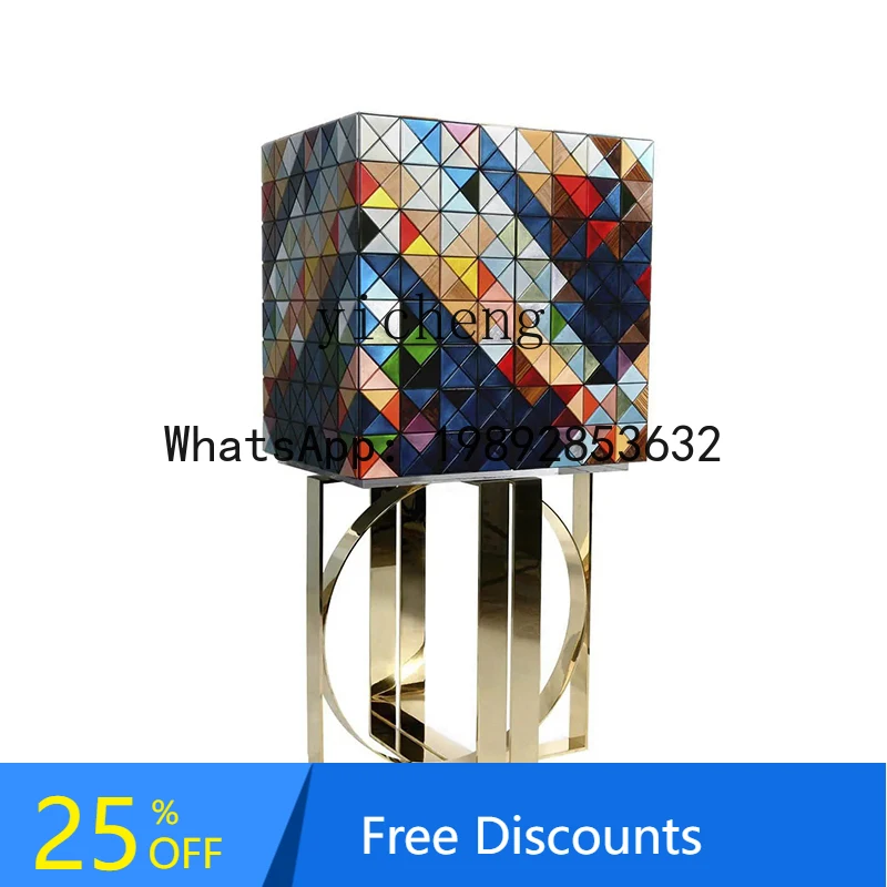 Italian Style Light Luxury Painted Decorative High-End Villa Modern Minimalist Art Decorative Cabinet