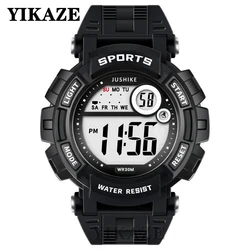 YIKAZE Men Sports Watch Waterproof Multifunction Military Digital Watches Luminous LED Electronic Wristwatch for Men Child Boys