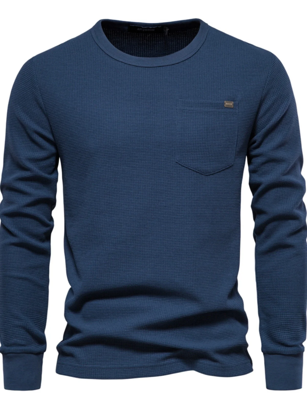 

Повседневная мужская трикотажная кофта с длинным рукавом и круглым вырезом, однотонная, молодежная, базовая, для весны и осени