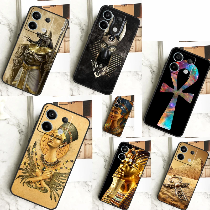 Egypt Nefertiti Anubis Ankh Case For Xiaomi Redmi Note 11 9 10 12 13 Pro Plus 12S 11S 10S 9S Redmi 12 10C 12C 13C Cover