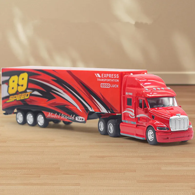 Modello di auto contenitore estraibile in lega 1: 48, giocattolo per auto di ingegneria, auto con suono e luce simulati, commercio all'ingrosso