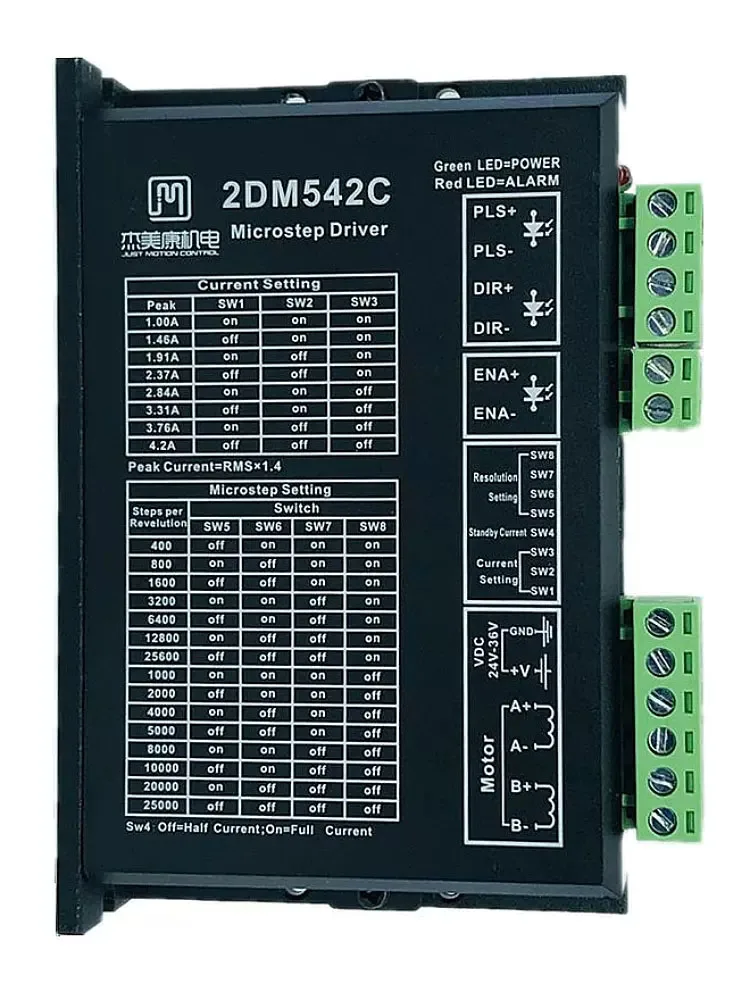 JMC 2DM542C 57 digital 2-phase stepper motor driver power supply 24-36VDC current 4.2A suitable for 57/86 stepper motors