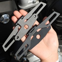 Universal Motorcycle License Plate Bracket, Foldable LED Tail Light Holder for ATV/Dirt Bike, Waterproof Rear Mount Accessories