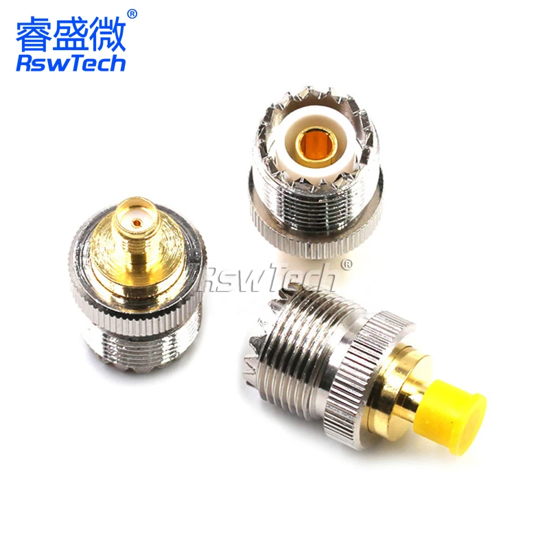 SMA-UHF Female and Male to Male RF Coaxial Adapter for Walkie Talkie All Copper Connector Test