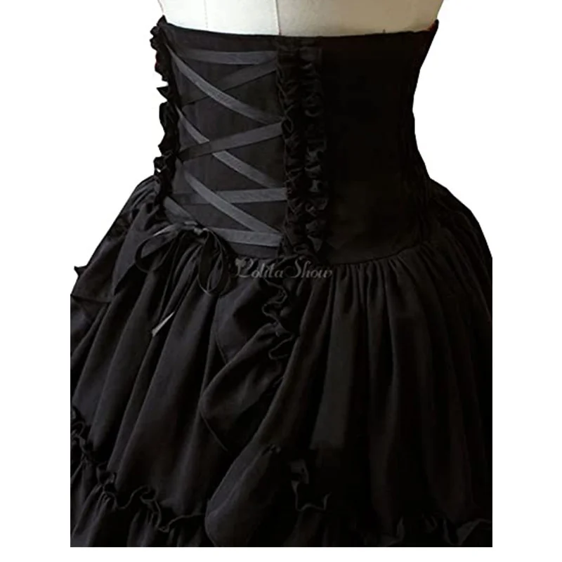 Cake Lotus Bloem Rok Halloween Cosplay Lolita Rok Gothic Meisje Jurk Vrouwen Kleding Zwarte Taart Rok