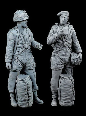 

1/35 Ratio Die-casting Resin Made Of Air Force Paratroopers 2 Figures Unpainted