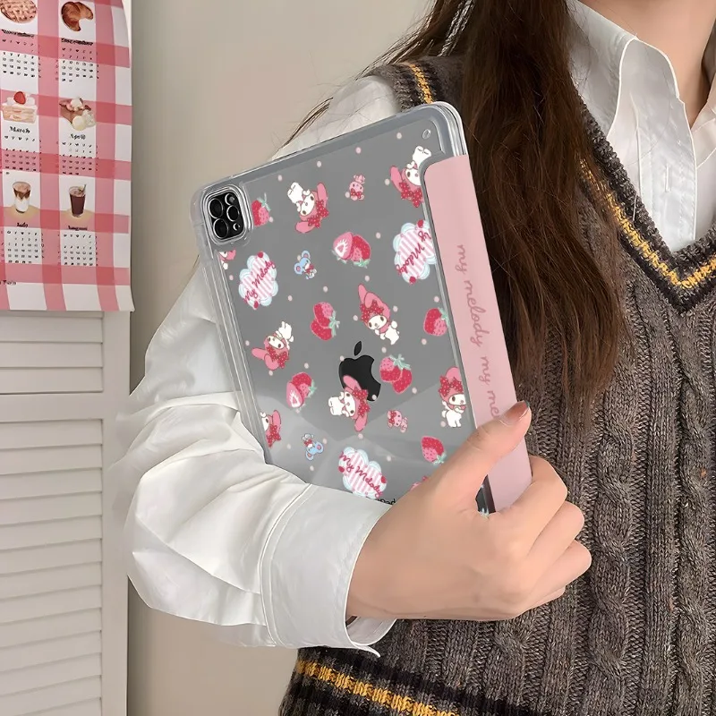 Bonito melodia rosa ipad caso para 2025 a16 11th 11in pro 21 9th 10.2in tablet caso 10th 10.9in air4 5 capa mini6 8.3in kawaii caso