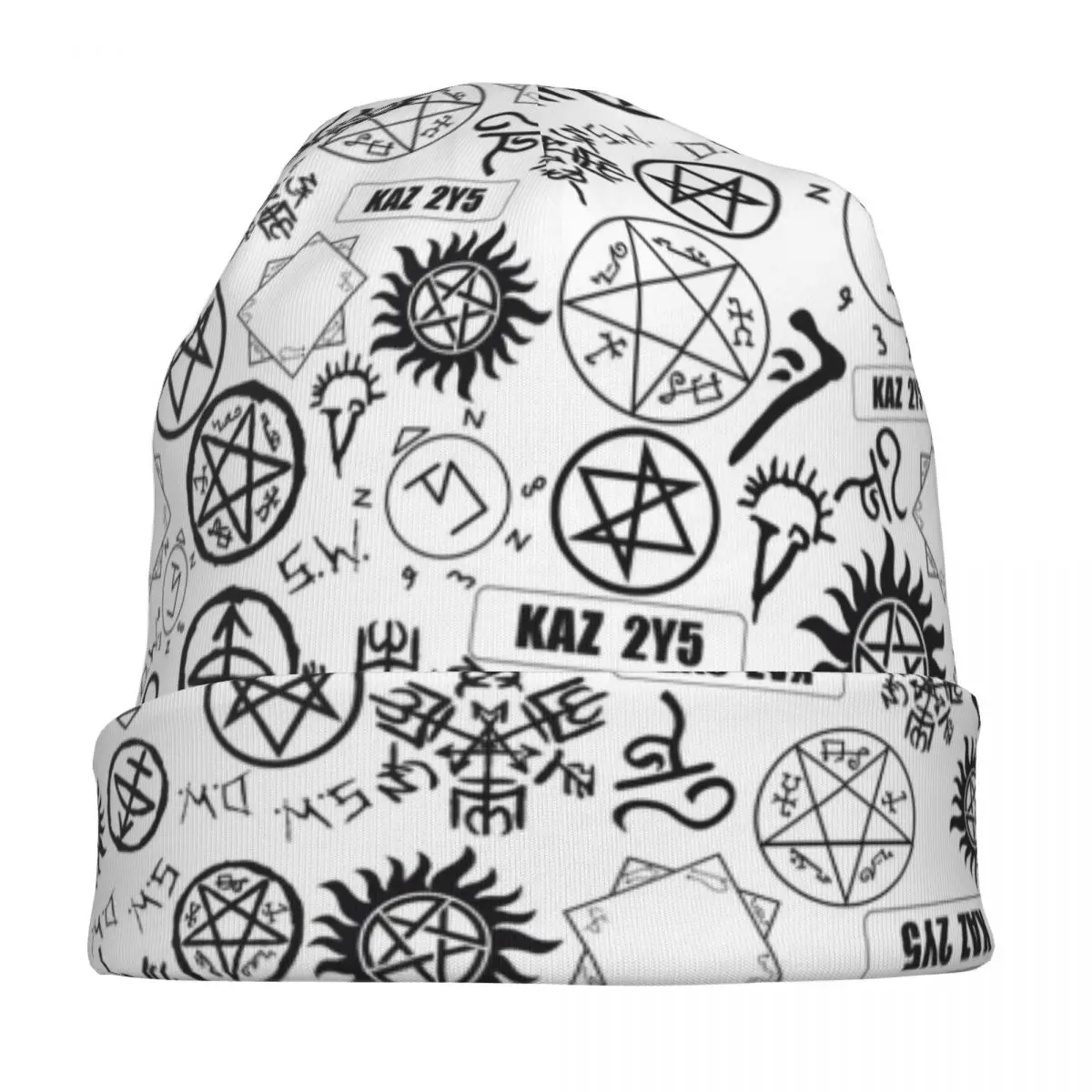 Supernatural Symbols Bonnet Hats Goth Outdoor Skullies Beanies Hat Men's Women's Warm Thermal Elastic Caps