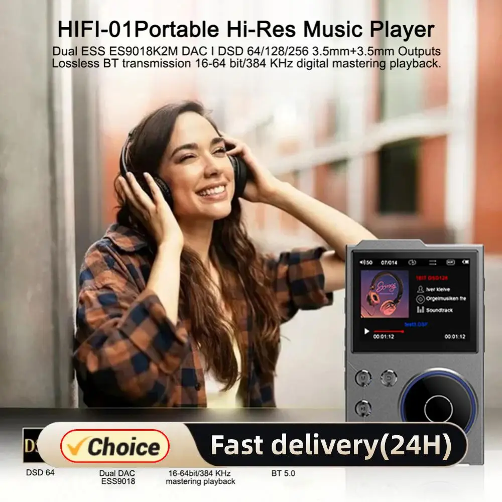 

Hi-Fi MP3-плеер Цифровой музыкальный плеер Bluetooth-совместимый портативный аудиоплеер 5.3 Портативный цифровой аудиоплеер