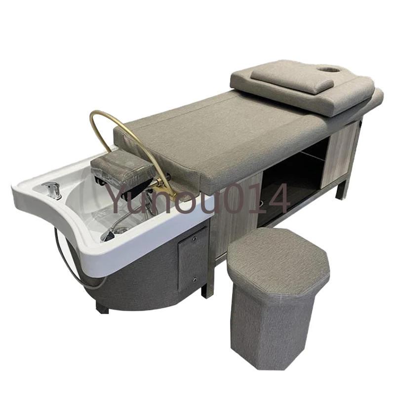 

Professional Steamer Hair Washing Chair Modern Spa Head Water Therapy Thai Massage Shampoo Bed with Storage Cabinet