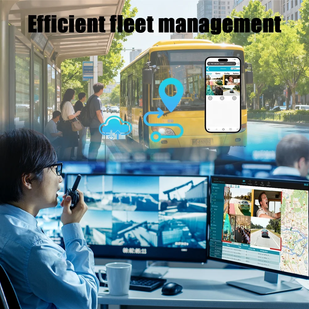 4K 1080P 8 Channel 4Ch Mdvr 360 Camera Car Tractor Android Dash Cam Front Rear View Mirror 4G Gps Wifi Adas Dms Bsd view 6