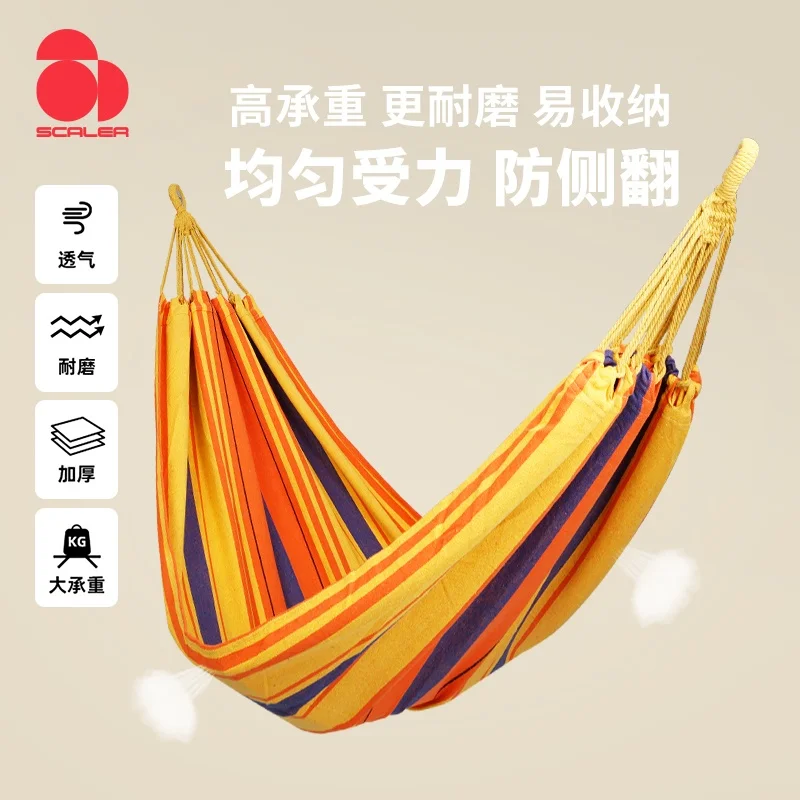 New Outdoor Hammock with Thickened Canvas and Anti-Rollover Feature, Suitable for Both Outdoor and Indoor Use