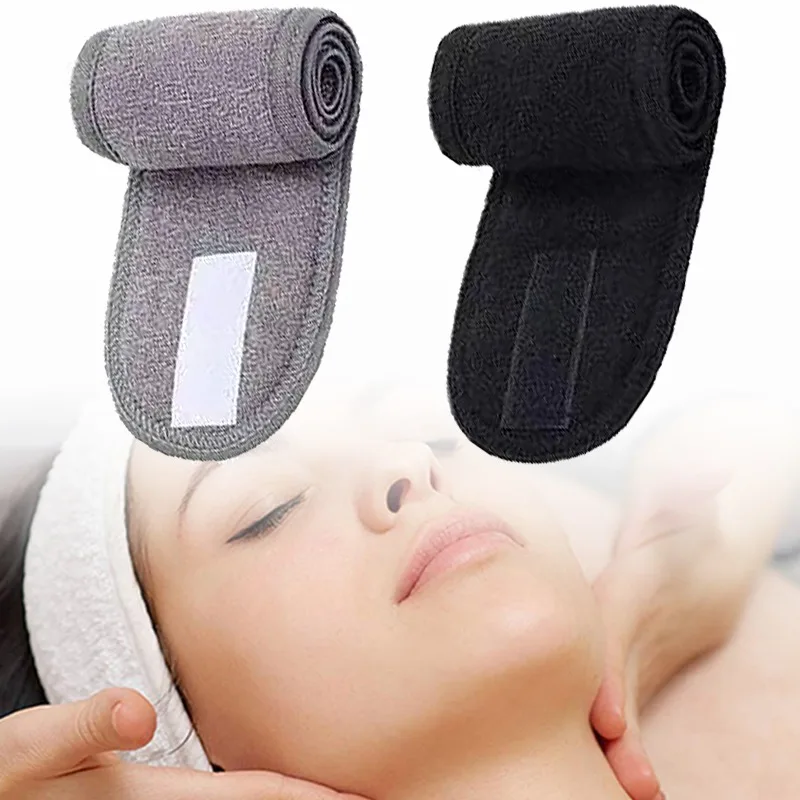 1Pc Black/Grey Hair Band Beauty Salon Towel Spa Headbands Microfibre Black Towels Bathroom Supplies