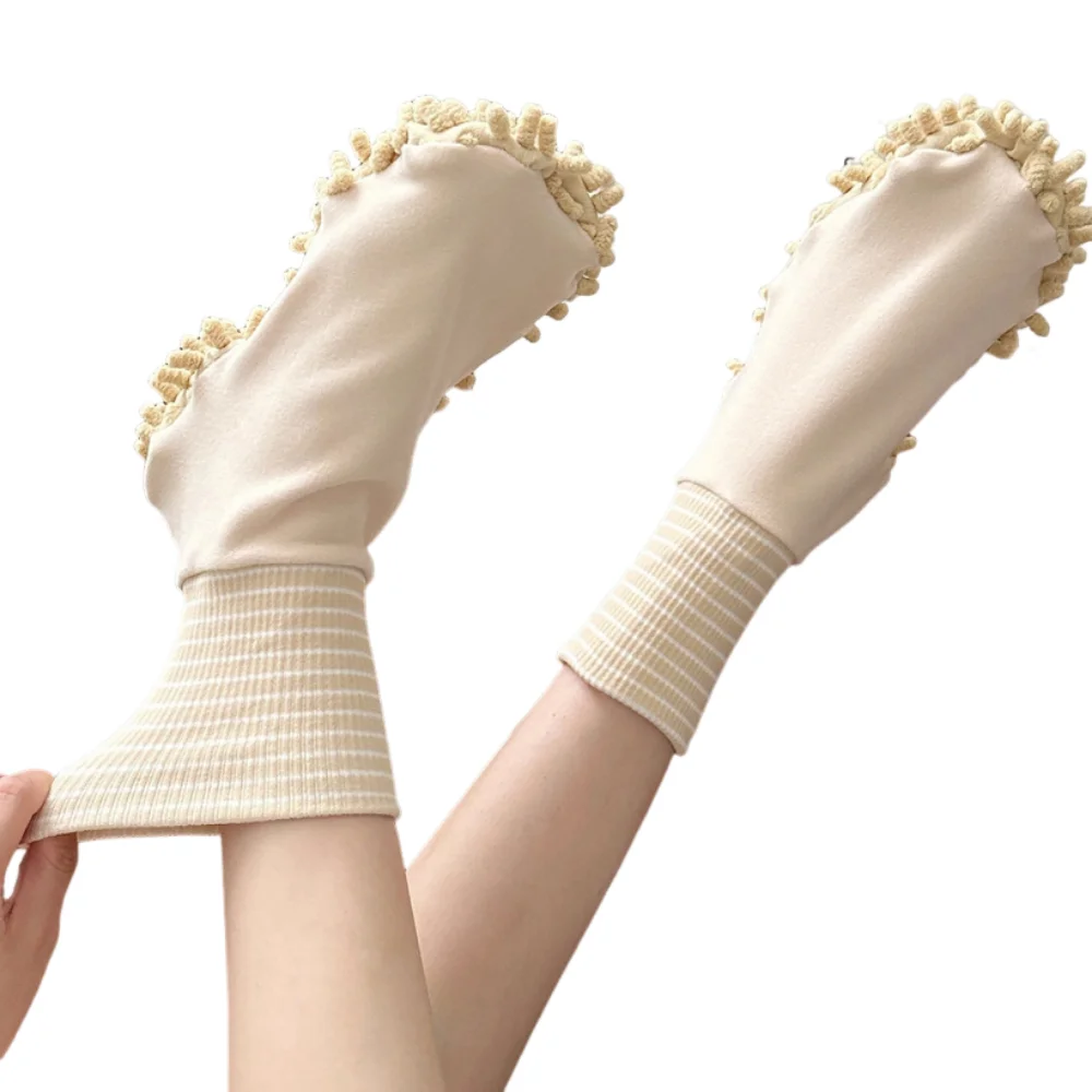 Multi-functional Microfiber Lazy Mopping Absorbent Socks Soft Loose Floor Socks Quiet Creative Foot Covers Household Cleaning
