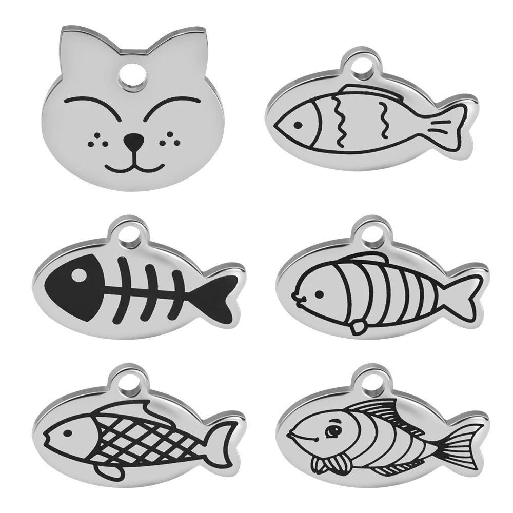 Free Engraved Cat ID Tag Personalized Puppy Kitten Collar Pendant Anti-lost Nameplate Tags For Dogs Cats Necklace Accessories