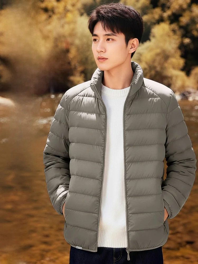 

Мужская пуховая куртка Monkey, цвета чая, с воротником-стойкой, 90% белого утиного пуха, новая зимняя повседневная верхняя одежда