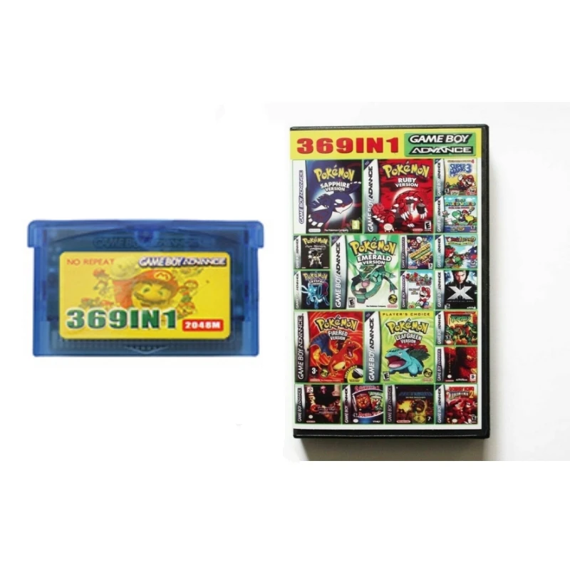 369 Classic Games Retro 369 in 1 GBA Game Cartridge 32 Bit Multi Collection English Language Version For GBA SP