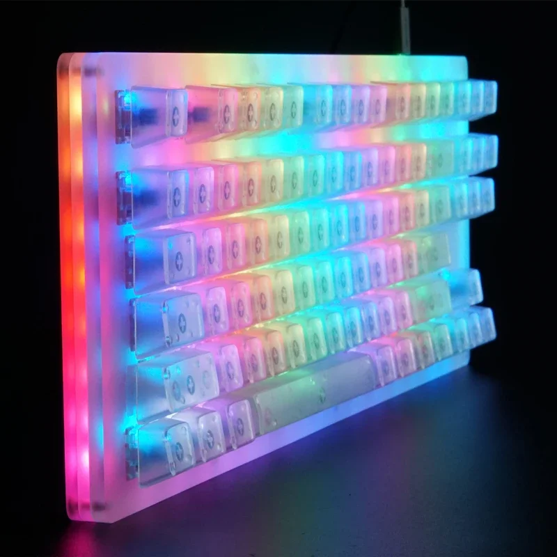 Transparent non-engraved light-transmitting keycap ABS material OEM height 104-key mechanical keyboard cap 60/61/64/87/104