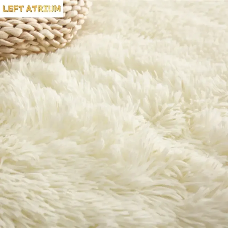 Fluffy White Faux Fur Rug For Living Room Large Floor Mat Non-Slip 200*300 Bedroom Plush Soft Shaggy Carpet Home Decor