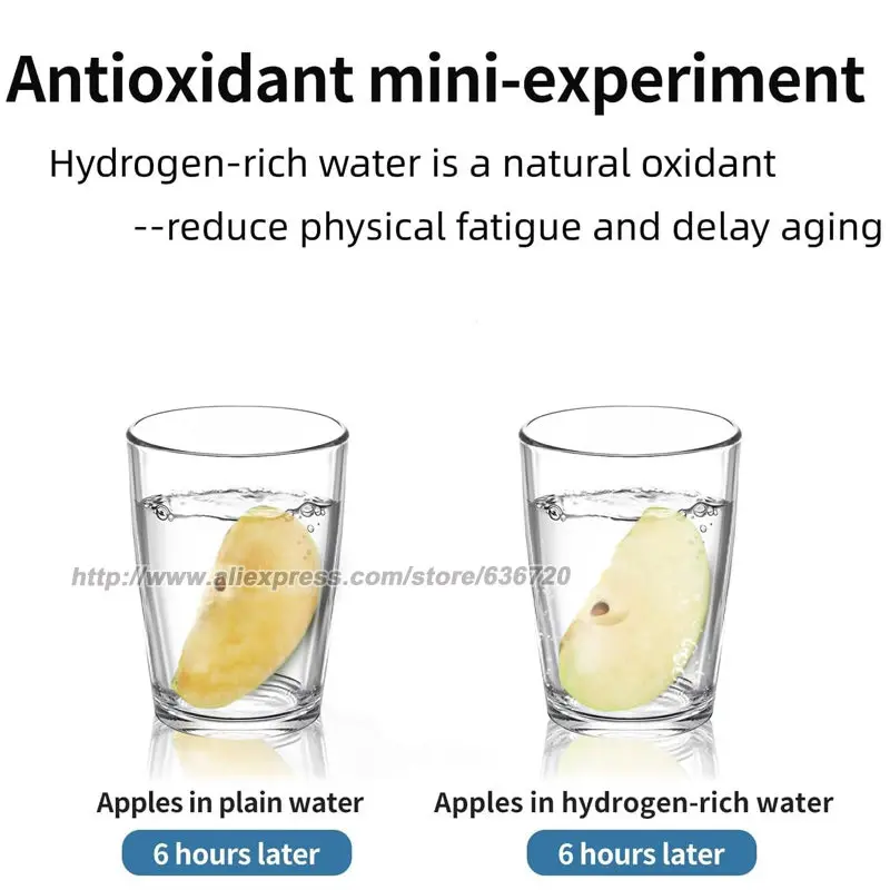 إبريق ماء الهيدروجين الغني بقوة 1600 جزء في المليون، غلاية شاي كهربائية للمولد مع تقنية مكثف SPE وPEM