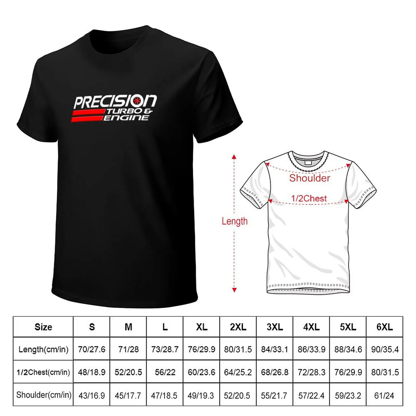 Precision Turbo Car logo T-Shirt Plus Size Non-Shrink T-Shirt