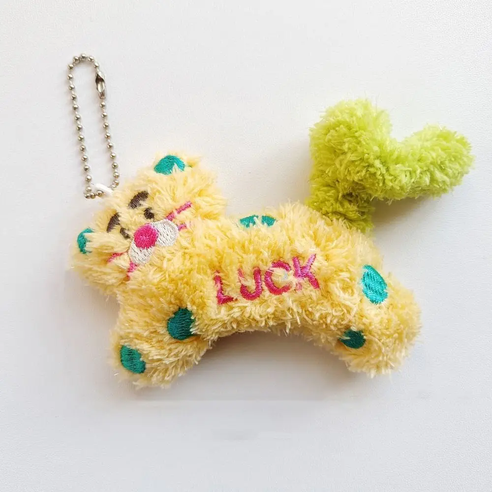 Precioso Animal relleno, llavero de gato de lunares, muñeco de peluche de Anime, colgante de bolsa, decoración suave, llavero de felpa de gato, accesorio colgante