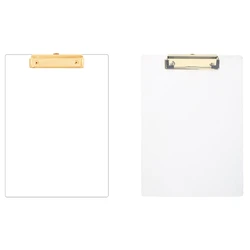 Presse-papiers Portable Vertical bloc-notes en acrylique transparent, dossier fichiers 12x9 pouces, pour bureau, école,