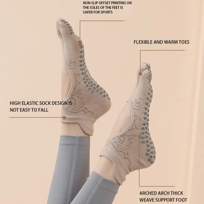 Women Yoga Toe Socks High Quality Anti Slip Five Fingers Pilates Socks Quick Dry Grip Fitness Dance Training Toe Socks For Girls