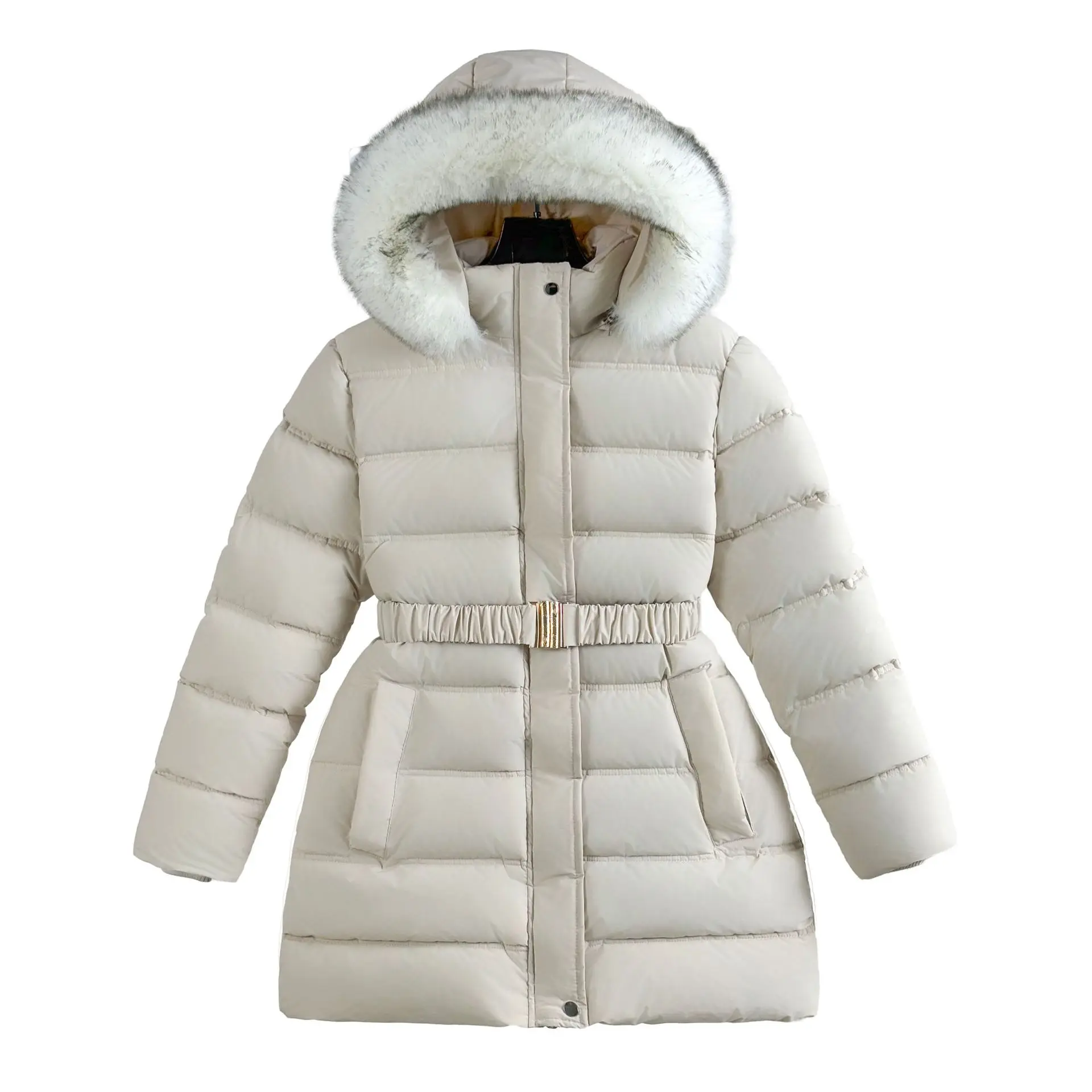 UNITIM 2026 Winter Children Girls Parkas 4-14Yrs Kids Girls Below‑Knee Mid‑Length Padded Coat Junior Girls Plush Warm Jackets