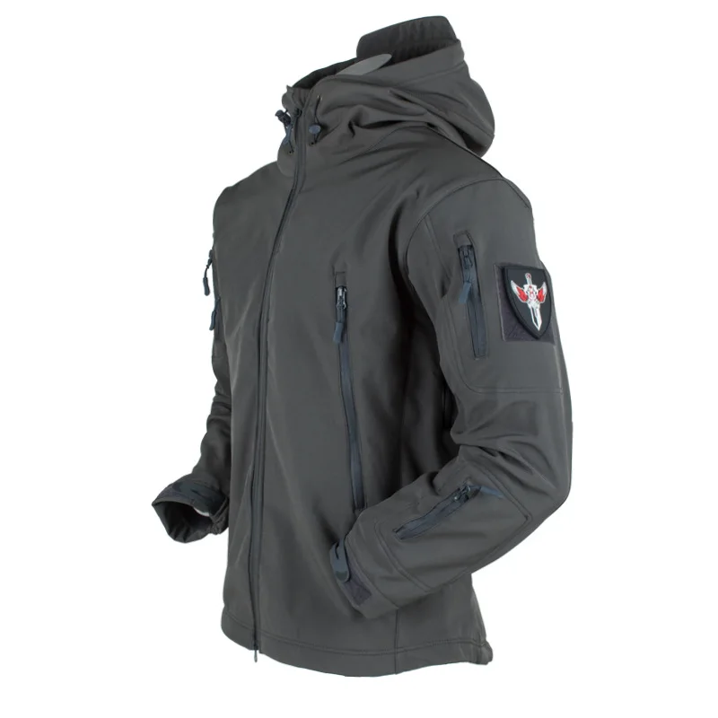 

Mens Tactical Jacket Hiking s Shark Skin Soft Shell Clothes Windbreaker Flight Pilot Hood Military Fleece Field