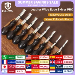 WUTA Professionale Ampio Edger Skiver Bordo Smussatore M390 Acciaio Pelle Skiving Diradamento Strumento di Taglio Manico in Ebano Rettifica Convessa