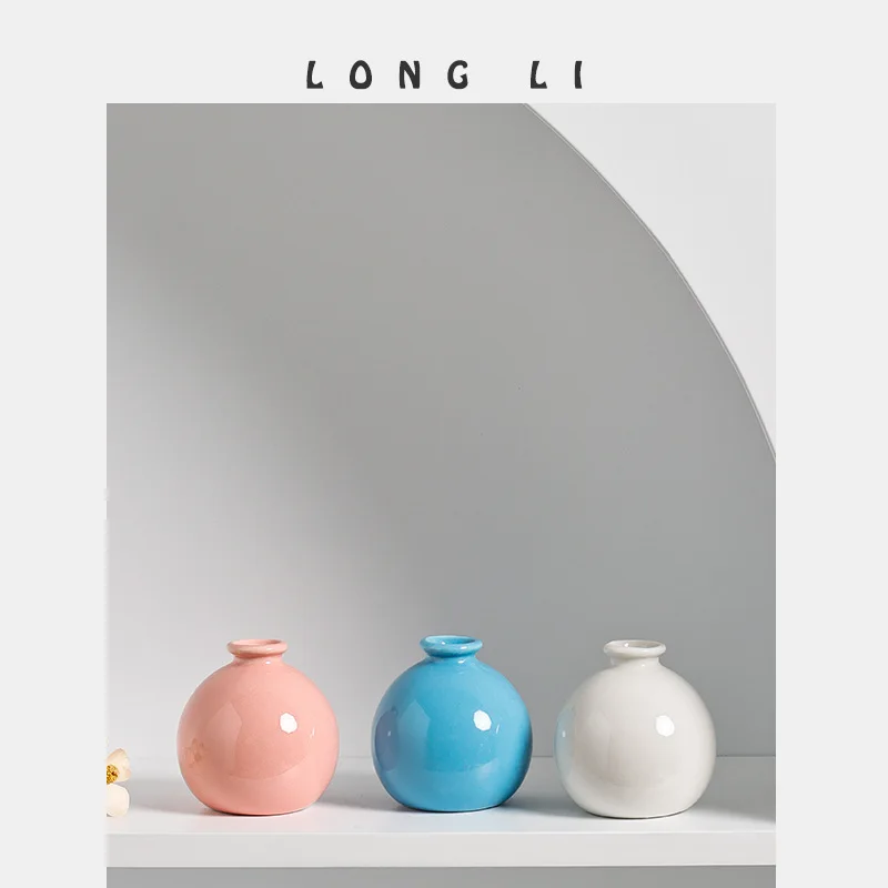 

Nordic Ceramic Vase Creative Flower Vases for Wedding Decoration Ins Ceramic Crafts Decorative Vase Desktop Ornament Room Decor