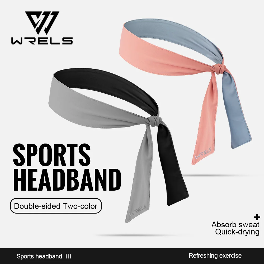WRELS Sport-Stirnbänder, schnell trocknende Schweißbänder, feuchtigkeitsableitendes, rutschfestes Stirnband, verstellbare, dehnbare Kopfbinde, Lauf-Stirnbänder