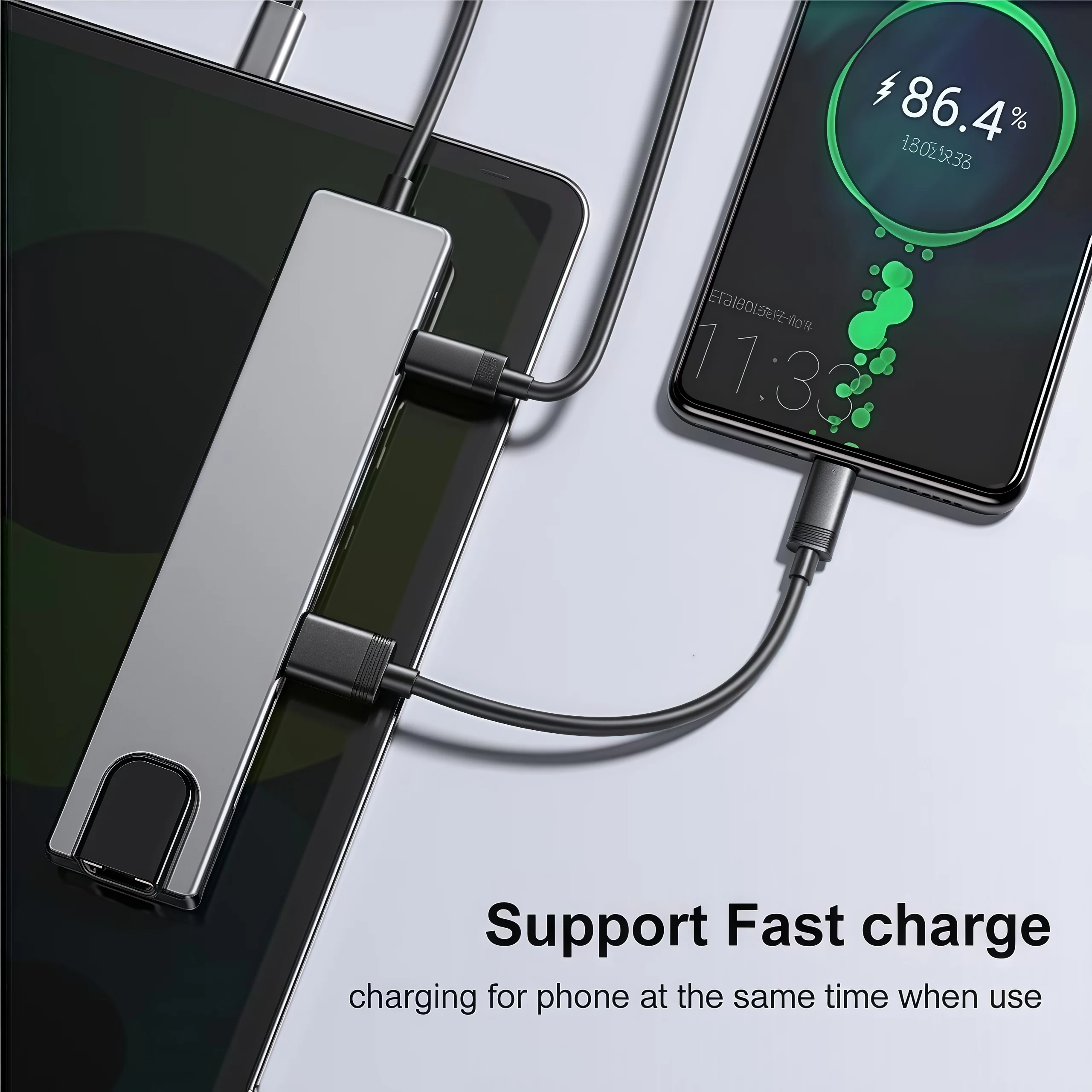 5 peças 8 em 1 adaptador de estação de encaixe tipo-c para macbook e laptops rj45 ethernet 4k resolução suporte hubs usb