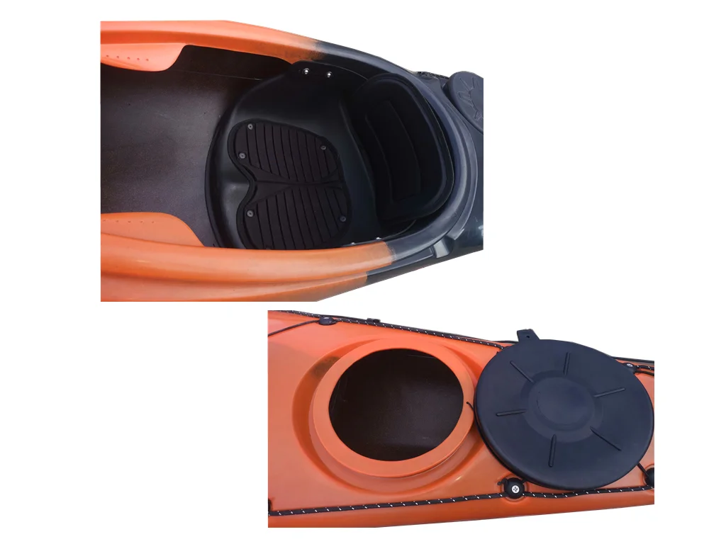 عرض ساخن بطول 5 أمتار للجلوس في كاياك البحر البلاستيكي المصبوب من روتو فردي للتجول والرياضة