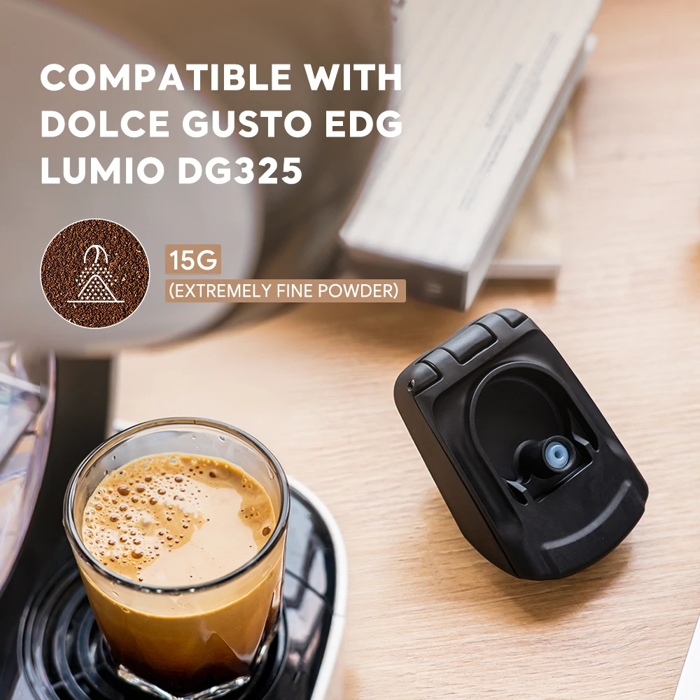 Reusable Coffee Adapter Refillable Espresso Coffee Filter Compatible with Dolce Gusto Lumio EDG325 Machine Crema Maker