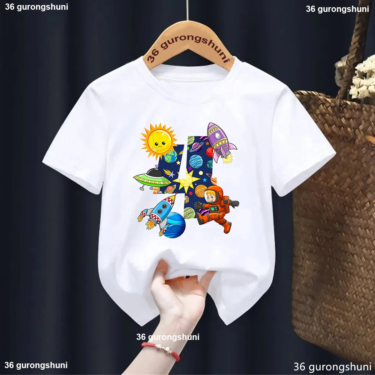 It’s My Birthday, Space Birthday Digit Graphic Printed Boys/Girls T-Shirts Summer Casual Short Sleeve Tshirt Birthday Gift Tops