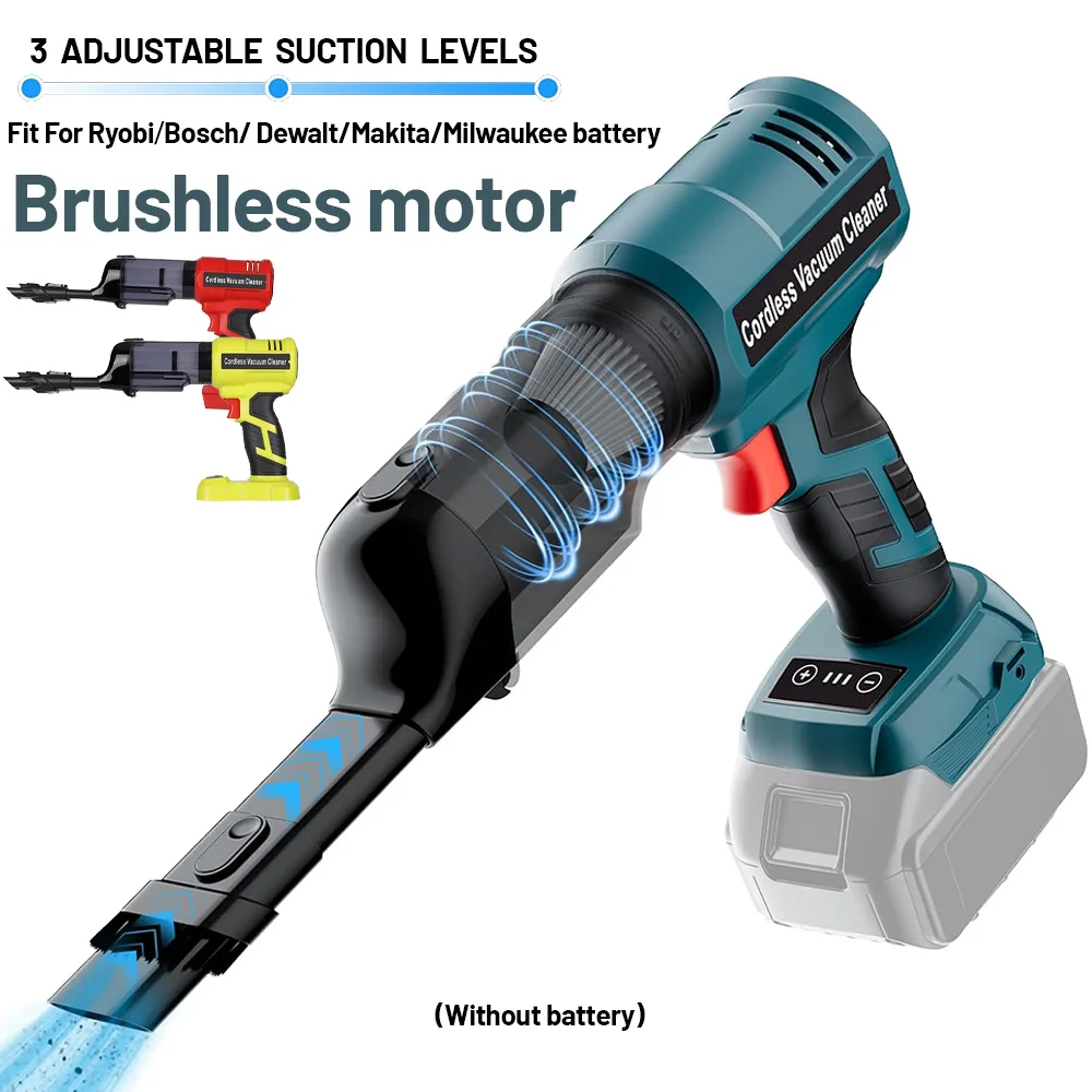 

Портативный беспроводной ручной пылесос для аккумуляторов 18В Makita/Milwaukee/Dewalt/Bosch/Ryobi для дома и уборки шерсти животных