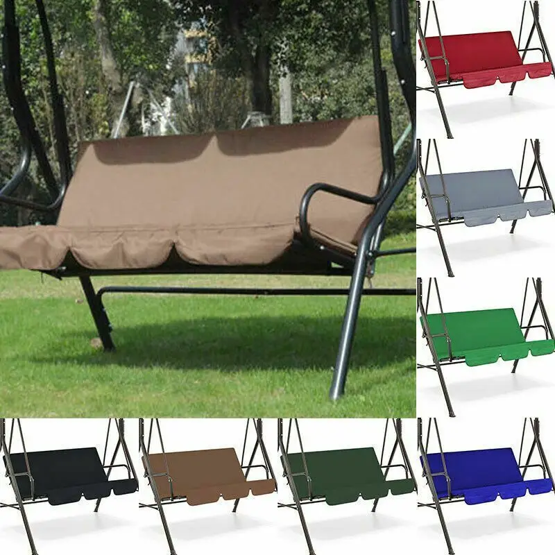 3-Seater Outdoor Swing Chair Canopies Seat Cushion Cover Waterproof Replacement For Garden Yard Furniture Cloth Hood No Frame image 2