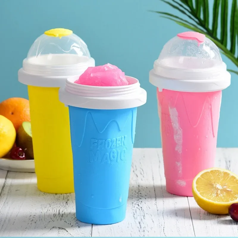 

Ice Maker Cup Smoothies Cup DIY Ice Cream Quick Frozen Silicone Squeeze Cup Cooling Milkshake Slushy Machine Water Bottle