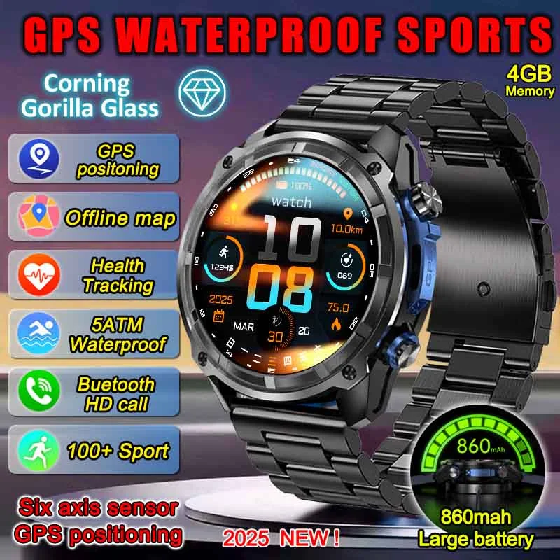 

GPS Positioning Smart Watch 1.43inch AMOLED Corning Gorilla Glass Swim Waterproof Sport 4GB RAM Smartwatch GPS Offline Map Music