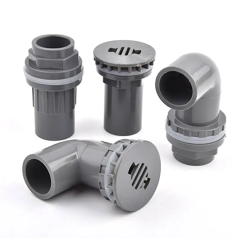 20~50mm Grey PVC Pipe 90° Elbow Direct Thicken Connectors Aquarium Overflow Joints Garden Irrigation Inlet Outlet Drain Fitting