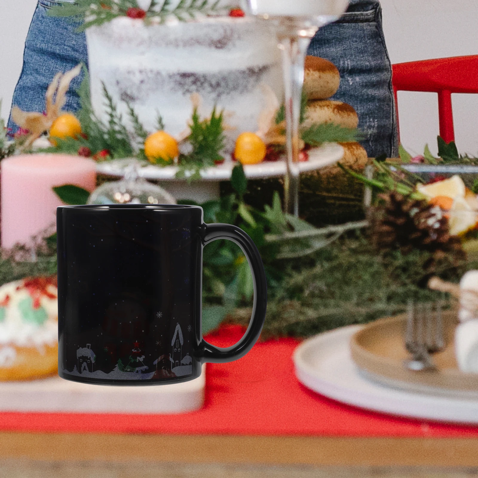 

Heat Color Changing Christmas Mug Ceramic Creative Coffee Tea Milk Cup Festive Decor Gift Discoloration Christmas Mugs