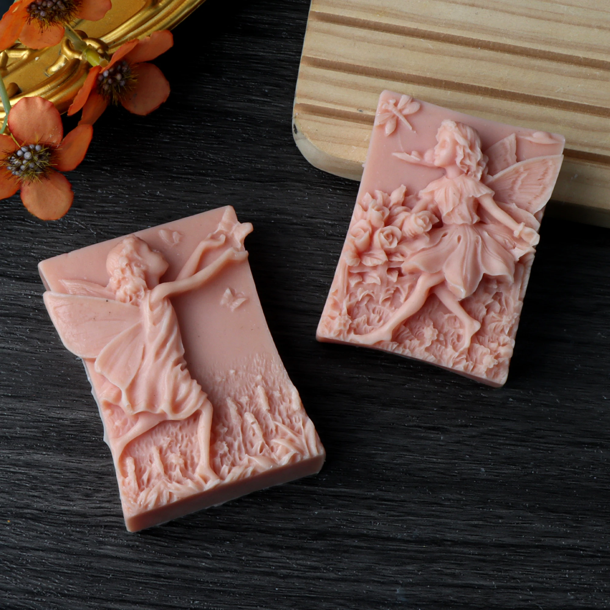 Flower Fairy Silicone Soap Mold DIY Elf Angel Girl Candle Resin Plaster Making Tool Geometry Chocolate Mould Home Decor Gifts