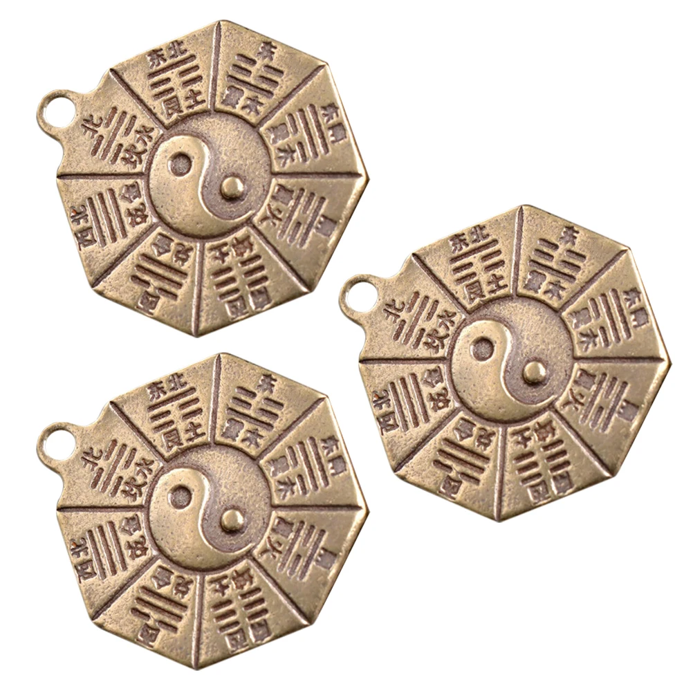 

3 Pcs Gossip Pendant Keychain Copper Decorative Feng Shui Pendants Sturdy Wear Resistant Rust Proof Jewelry Accessories