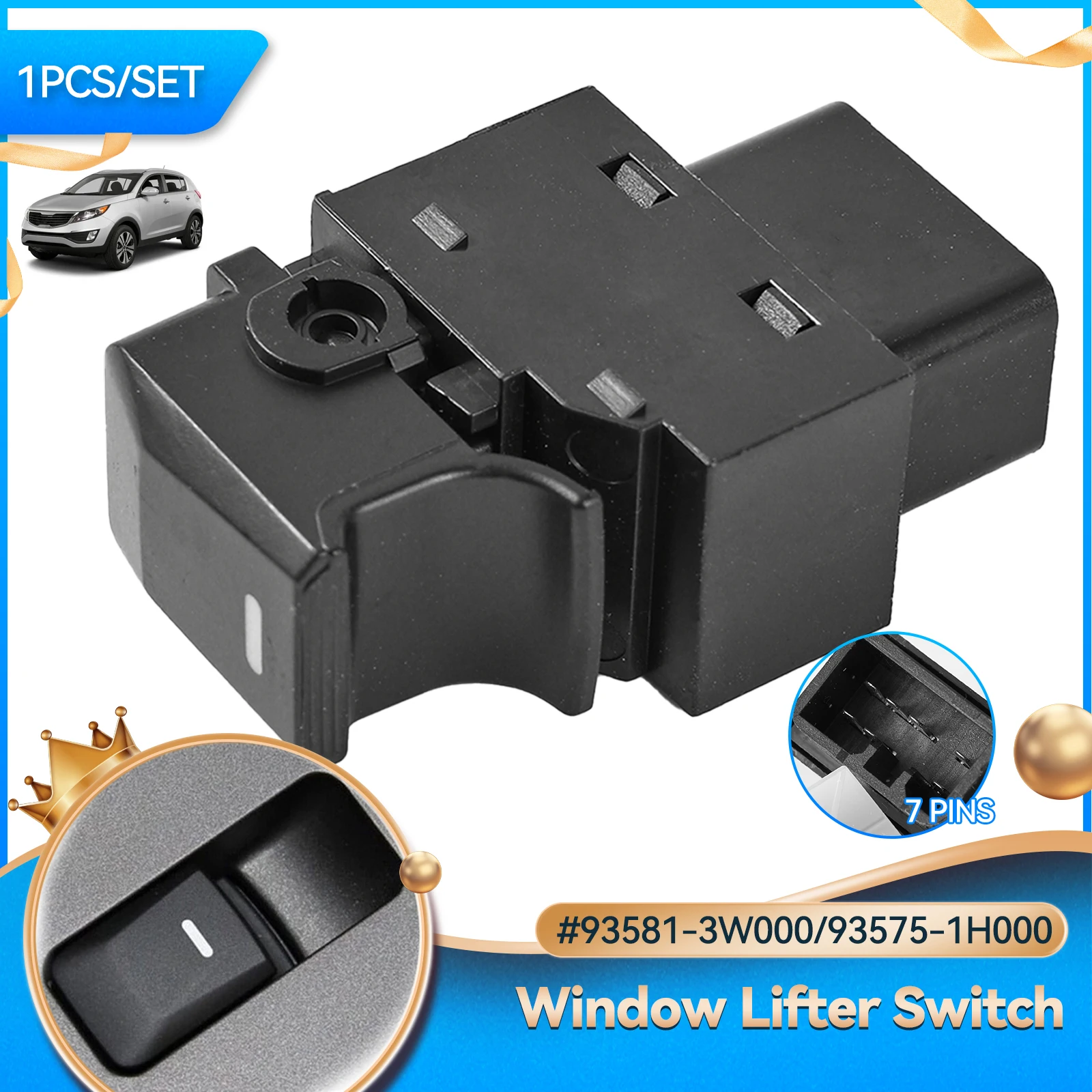 935751H000 for Kia Sportage 2011-16 Electric Door Power Window Switch Button Passenger Side 93575-1H000 369510-1000 93580-3W000