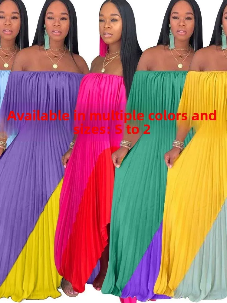 

Сексуальное женское платье с одним рукавом, лоскутное, длинное, с завышенной талией, тонкое, для прогулок