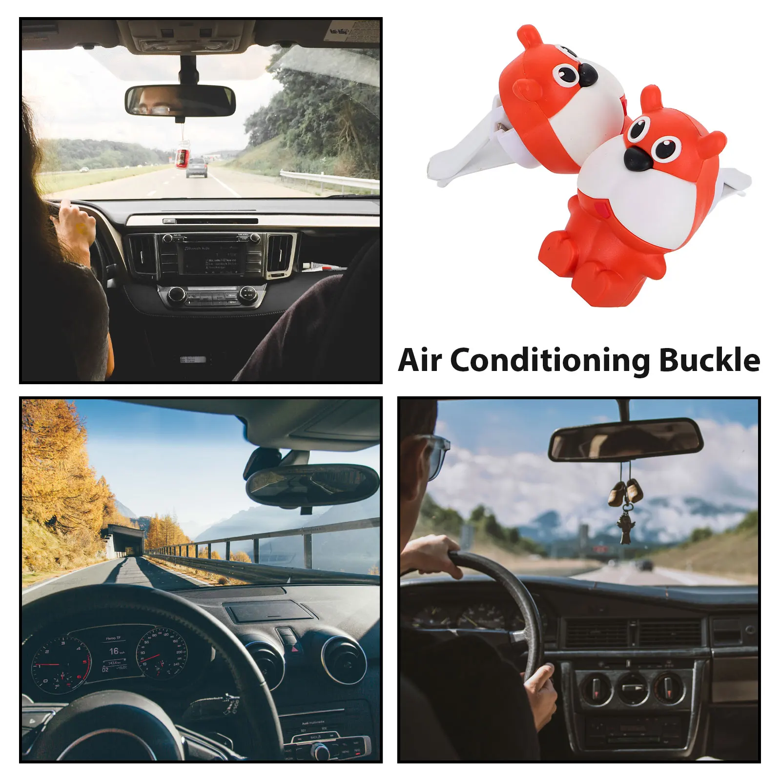 

2pcs Freshener Clips Cute Animal Design Refillable Durable Adjustable Fragrance Dog Accessories Women Diffuser Funny Decorations