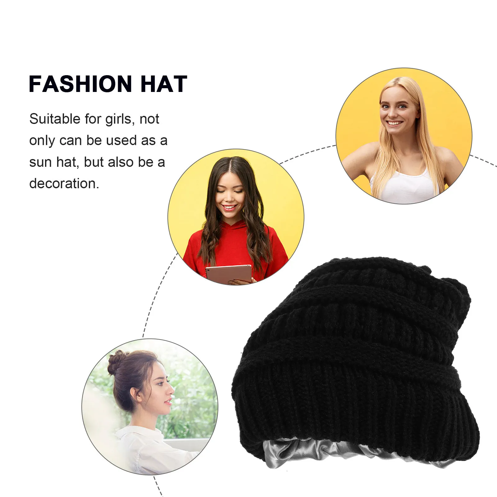 

Зимняя шапка-бини для женщин из акрилового волокна, вязаная, без козырька, теплая, удобная, модная, для активного отдыха